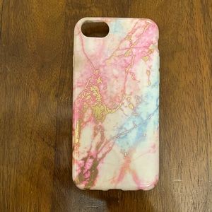 iPhone 6/6s Marble pink, gold, and blue phone case